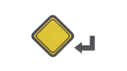 Blank Yellow Diamond Sign with Arrow