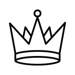 Black simple crown icon on white background © Habiba
