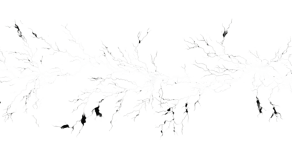 Pixelated electric discharge on a black backdrop, exhibiting branched fractal-like pattern