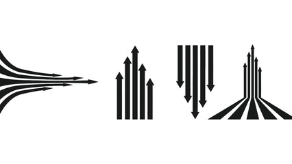 Abstract graphic of converging and diverging arrows symbolizing direction and movement