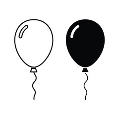 Black and white balloons illustration
