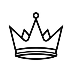 Black Crown Icon Simple Design Element