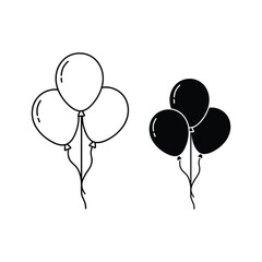 Black and white balloons illustration