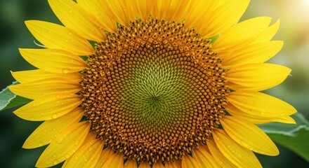 Obraz premium Close-up of a vibrant sunflower in full bloom, radiating warmth.