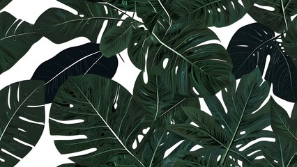 Tropical tree leaf vector illustration