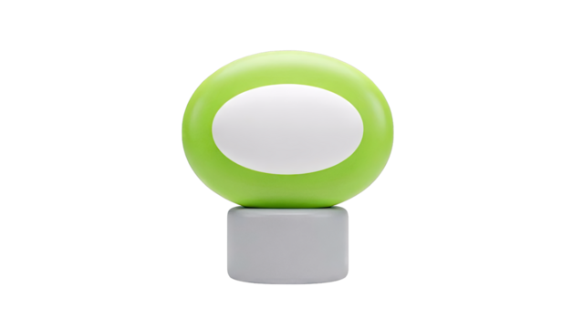 Abstract Green and Gray Geometric Sculpture - Powered by Adobe