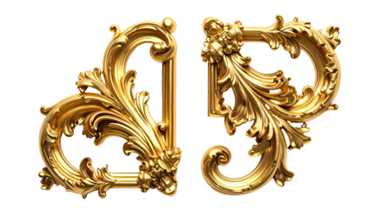 Ornate golden letter "JP" design, detailed with flourishes and elegant decorative elements