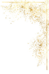 Gold sparkle splatter border. Golden dust Glitter Trail For  Wedding greeting card and invitation. Shiny Gold Glitter Luxury Background design. Wedding greeting card and invitation. Gold Foil Frame.  © AnaNas