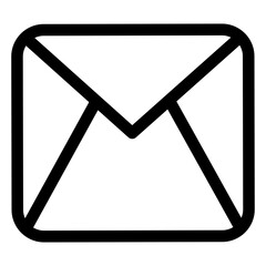 Black outline email envelope symbol