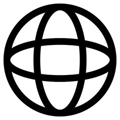Simple black globe icon
