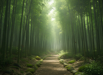 Obraz premium Hutan bambu Arashiyama