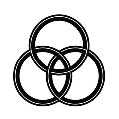 Abstract Interlocking Rings Knot Symbol Vector Illustration