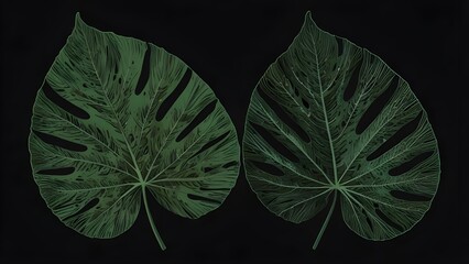 Tropical tree leaf vector illustration