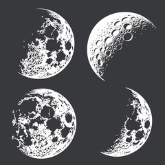Four phases of the moon © Rajiya