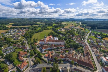Michelfeld, ein Stadtteil der Stadt Auerbach in der Oberpfalz aus der Vogelperspektive