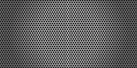 Grill mesh pattern with metal texture for speaker and micro hole background or seamless net by black grid and circle grate steel screen.