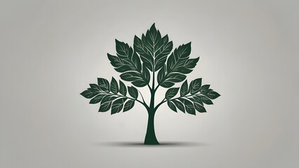 green tree with green leaves vector illustration