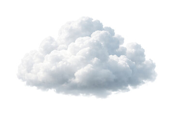 soft white fluffy cloud isolated on a clean white background, featuring smooth rounded forms, gentle gradients, and an airy lightweight appearance. Ideal for concepts related to weather, sky