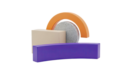 Abstract Geometric Composition with Organic Shapes