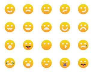 Gradient color icons set for Emoji.