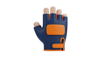 Blue and Orange Fingerless Workout Glove