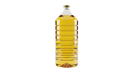 Large Plastic Bottle of Yellow Vegetable Cooking Oil Product Shot isolated PNG with Transparent Background