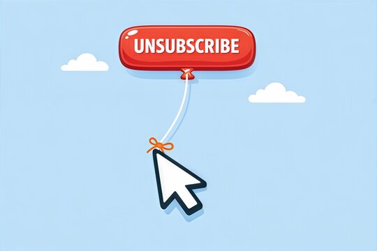Ballooning Delete Button Floating in the Sky Representing Unsubscribe Options for Digital Cleanliness and Virtual Freedom from Unwanted Communication