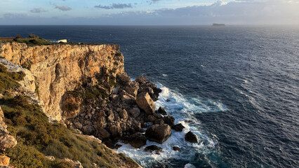 Xaqqa cliffs, Southeast of Malta. Natural landscape