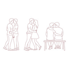 Romantic Couple Line Art Minimal Love and Relationship Illustration