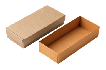 Open Cardboard Box with Lid