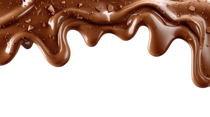Melted chocolate border with smooth dripping edges realistic dessert frame illustration isolated on white background