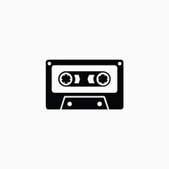 Fototapeta premium cassette tape icon silhoutte vector template