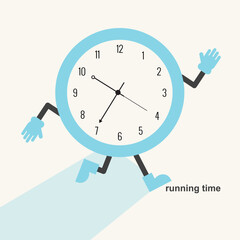 vector beautiful continuous running clock