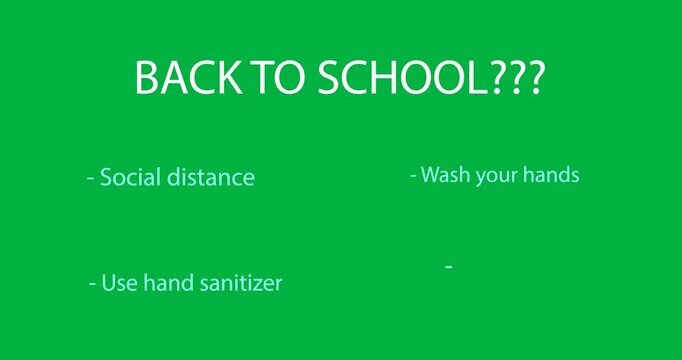 Back to school and safety mesures over black background