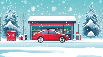 A car repair shop with a New Year discount on tire replacements and winter maintenance services .