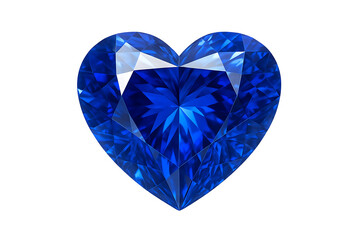 Sparkling sapphire heart crystal jewel for luxury and romance concepts isolated