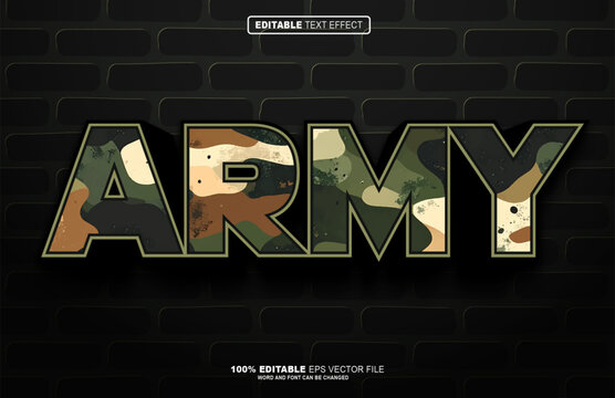 Army Camouflage 3D editable text effect