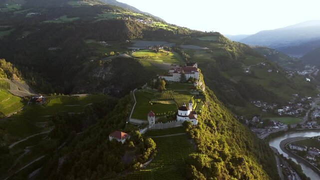 Villanders Sunrise Dolomites Italy Drone