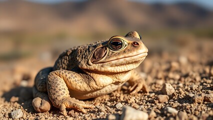 Obraz premium Sonoran Desert Toad in its natural habitat, a detailed close-up of the amphibian.