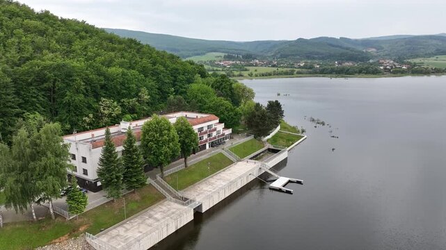 Aerial view of the Ruzina reservoir in Slovakia