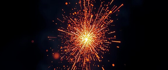 Microscopic view of dust particles igniting, creating a shower of sparks,  floating,  motion blur