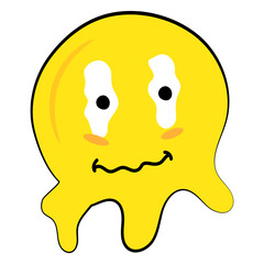 Melting yellow cartoon smiley face