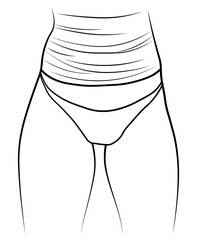 Woman swimsuit bikini panties hand drawn