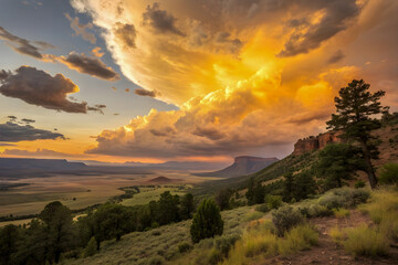 sunset in the mountains