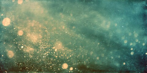 Vintage film texture background with teal tones and soft golden light leaks