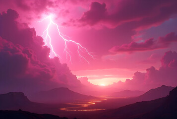 lightning in the mountains