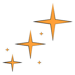 Bright orange sparkle star set