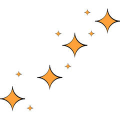 Bright orange twinkling star icons