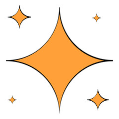 Orange sparkling stars vector illustration
