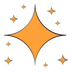 Sparkling orange star cluster icon